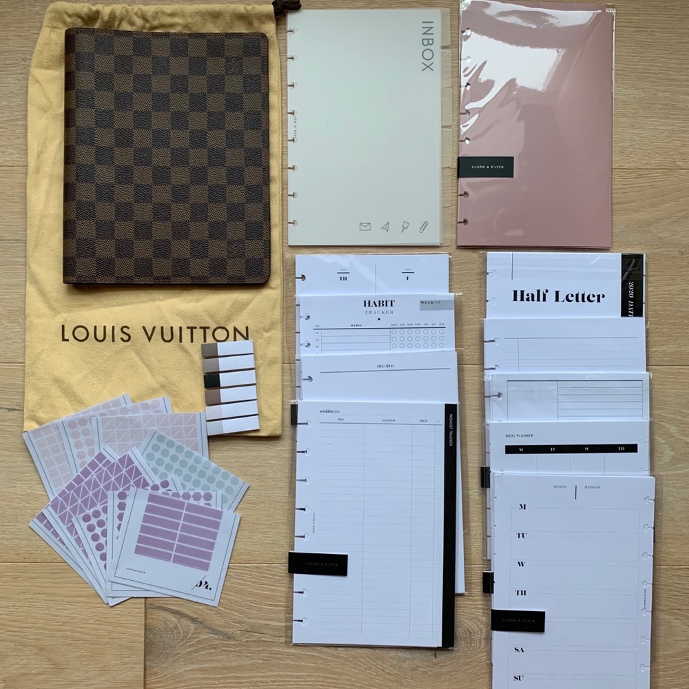 Louis Vuitton Desk Agenda Damier Ebene + extras!